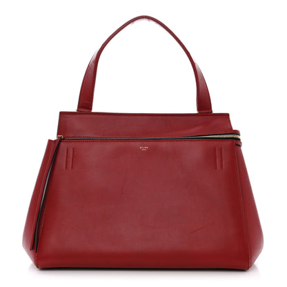 Celine Smooth Calfskin Medium Edge Shoulder Bag Red 1 of 14