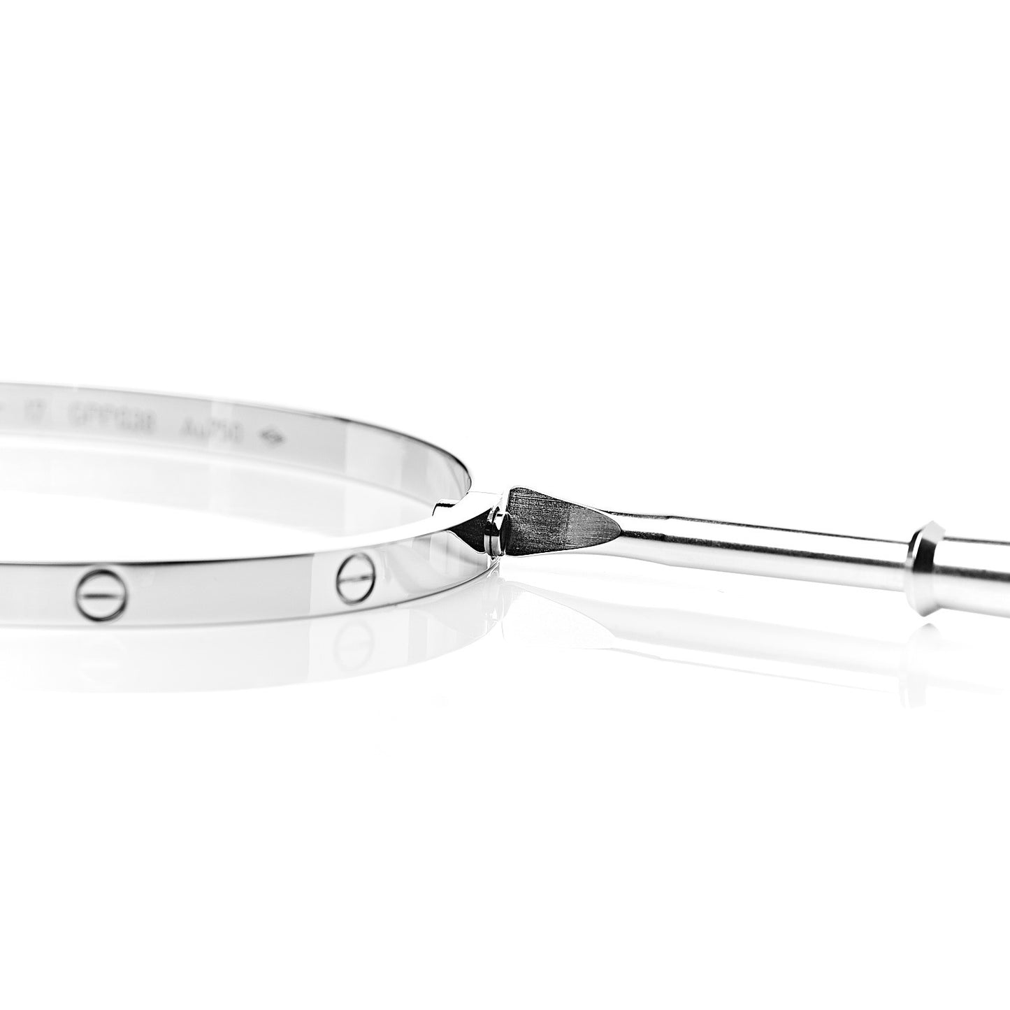 18K White Gold Small LOVE Bracelet 17