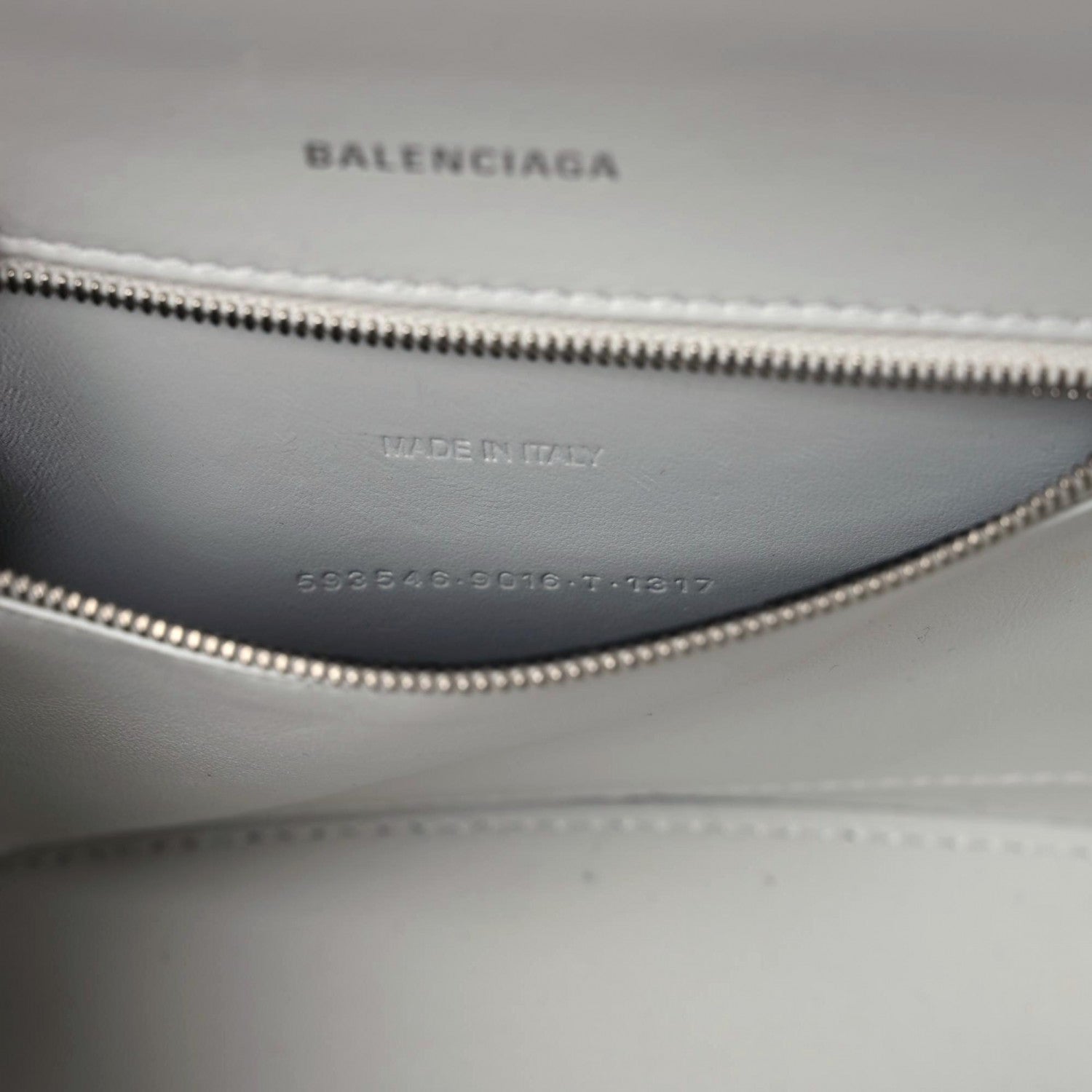 Balenciaga Calfskin Crocodile Embossed Small Hourglass Top Handle Bag White 7 of 15