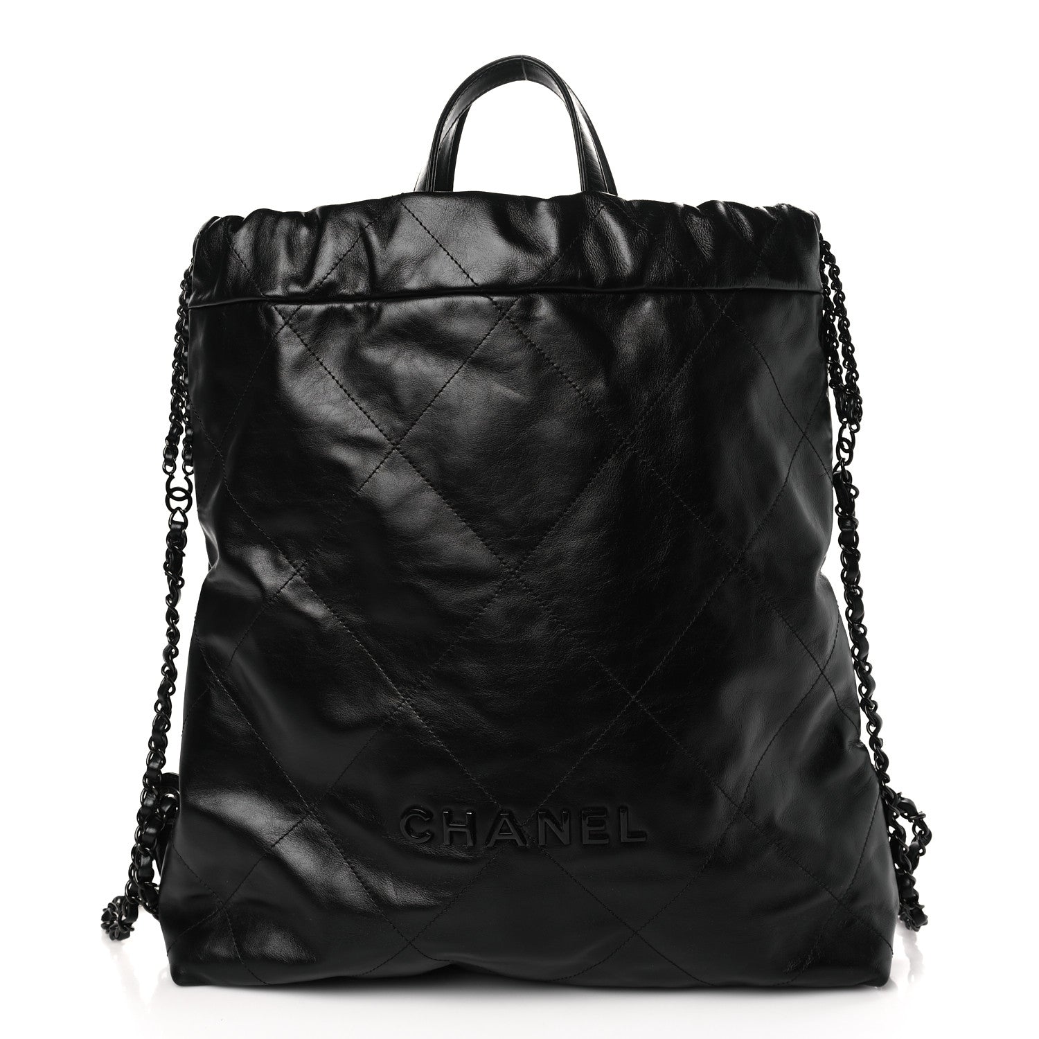 Chanel Shiny Calfskin Quilted Chanel 22 Backpack So Black 1 of 9