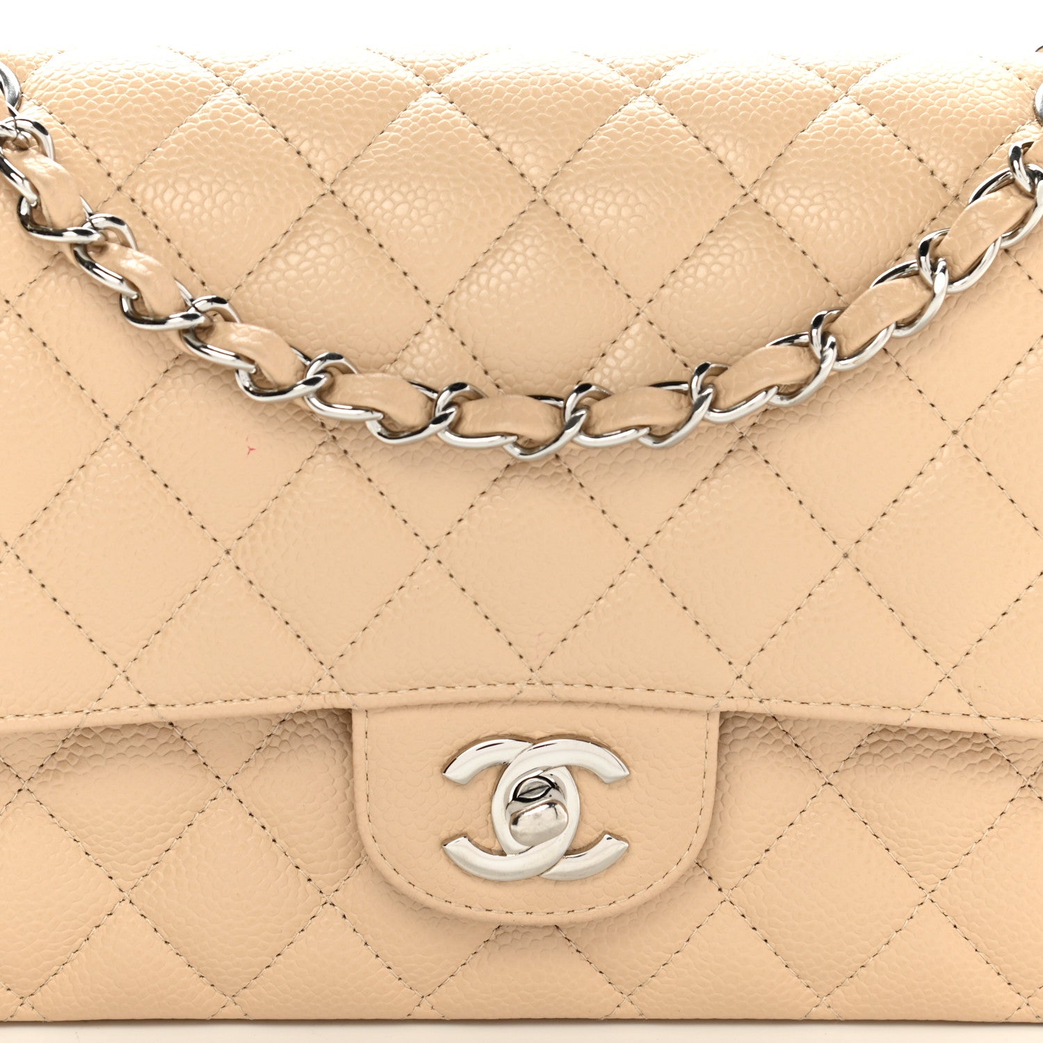 Chanel Caviar Quilted Medium Double Flap Light Beige 8 of 13