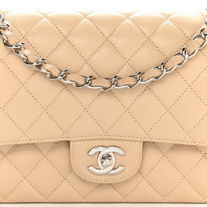 Chanel Caviar Quilted Medium Double Flap Light Beige 8 of 13