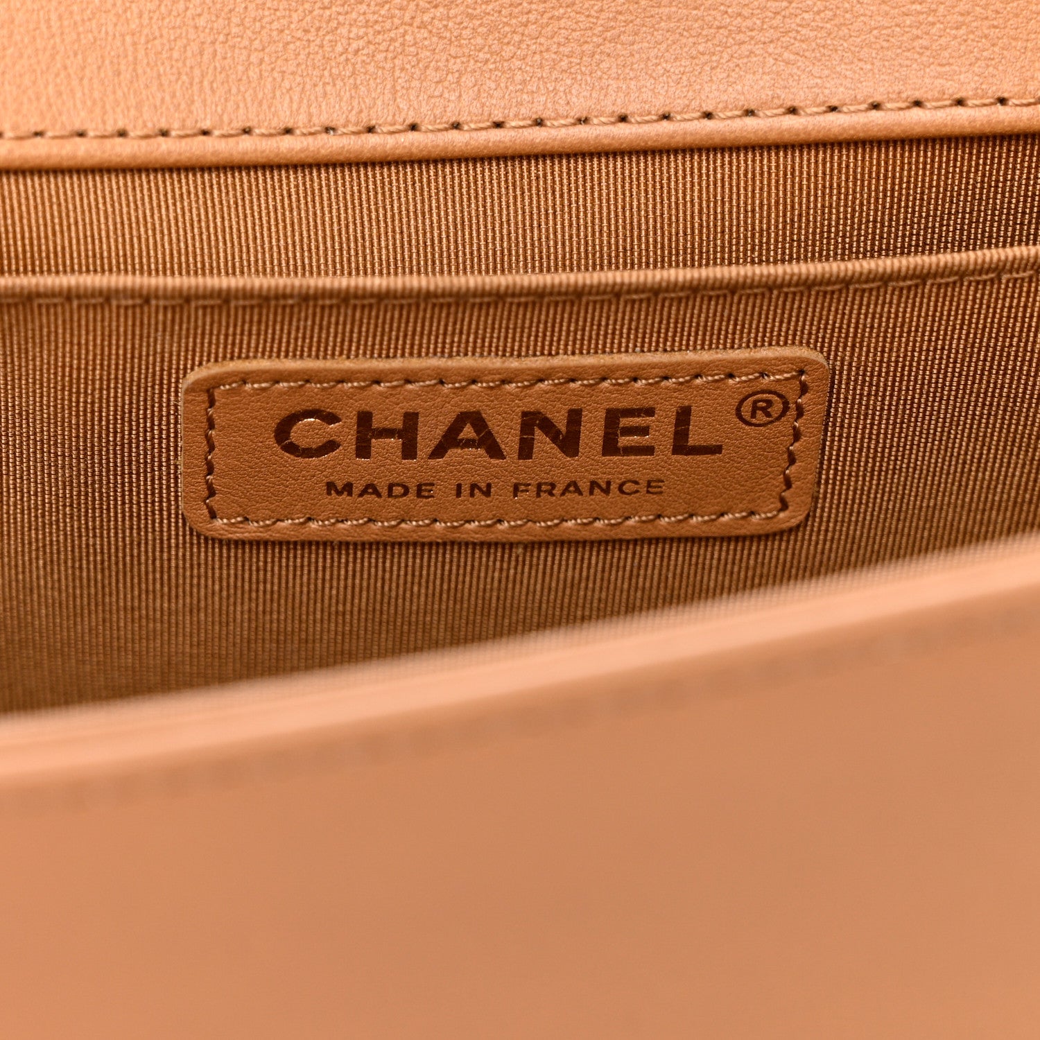 Chanel Calfskin Chevron Quilted Medium Boy Flap Beige 5 of 9