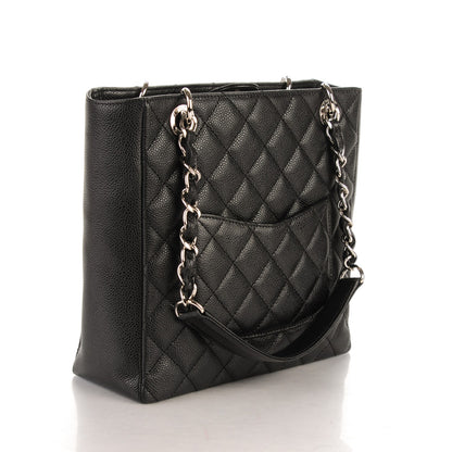 Chanel Caviar Quilted Petit Shopping Tote PST Black 3 of 7