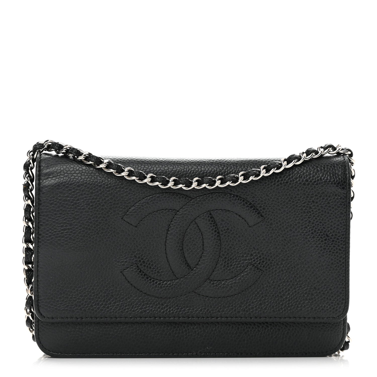 Chanel Caviar Timeless CC Wallet On Chain WOC Black 1 of 20