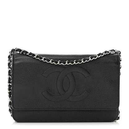 Chanel Caviar Timeless CC Wallet On Chain WOC Black 1 of 20