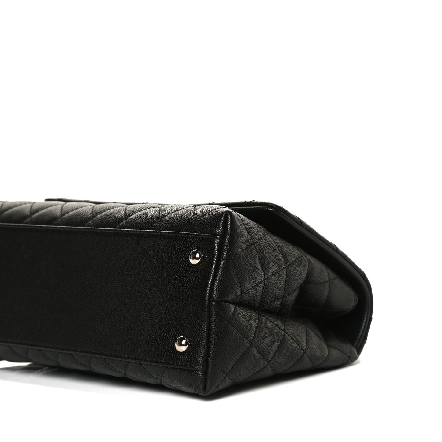Caviar Quilted Small Coco Handle Flap Black
