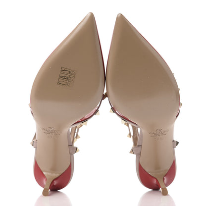 Valentino Garavani Patent Nappa Rockstud Ankle Strap 65mm Pumps 37.5 Rosso Valentino Poudre 5 of 7