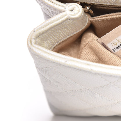Chanel Iridescent Caviar Quilted Extra Mini Coco Handle Flap White 7 of 11