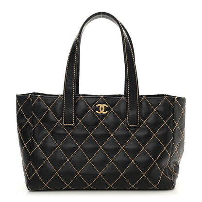 Chanel Calfskin Contrast Stitch Surpique Tote Black 1 of 15