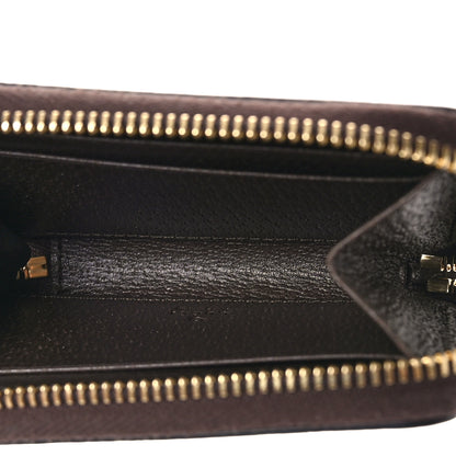 Gucci GG Supreme Monogram Textured Dollar Calfskin Web Ophidia Zip Around Card Case Wallet Beige Ebony New Acero 5 of 9