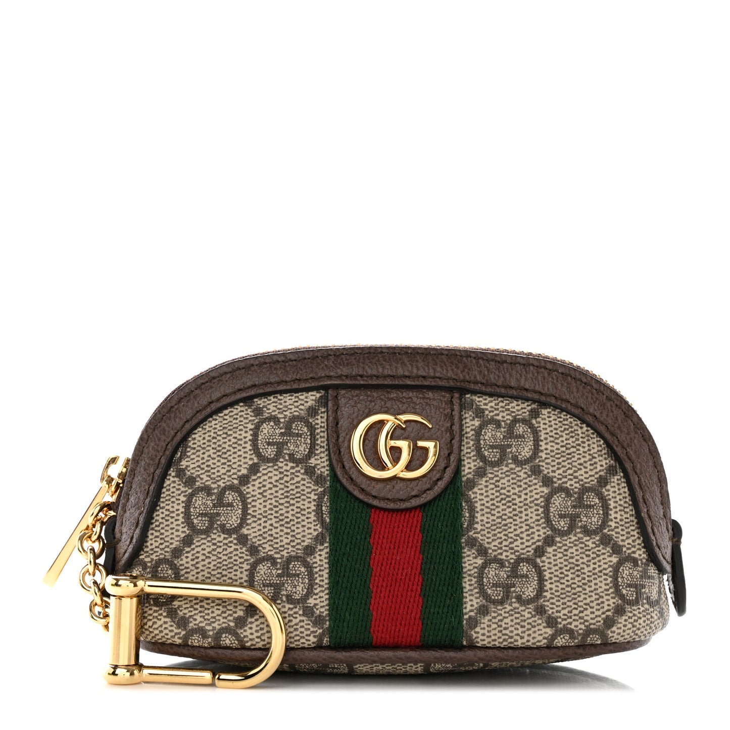 GG Supreme Monogram Web Ophidia Dome Key Pouch Beige New Acero