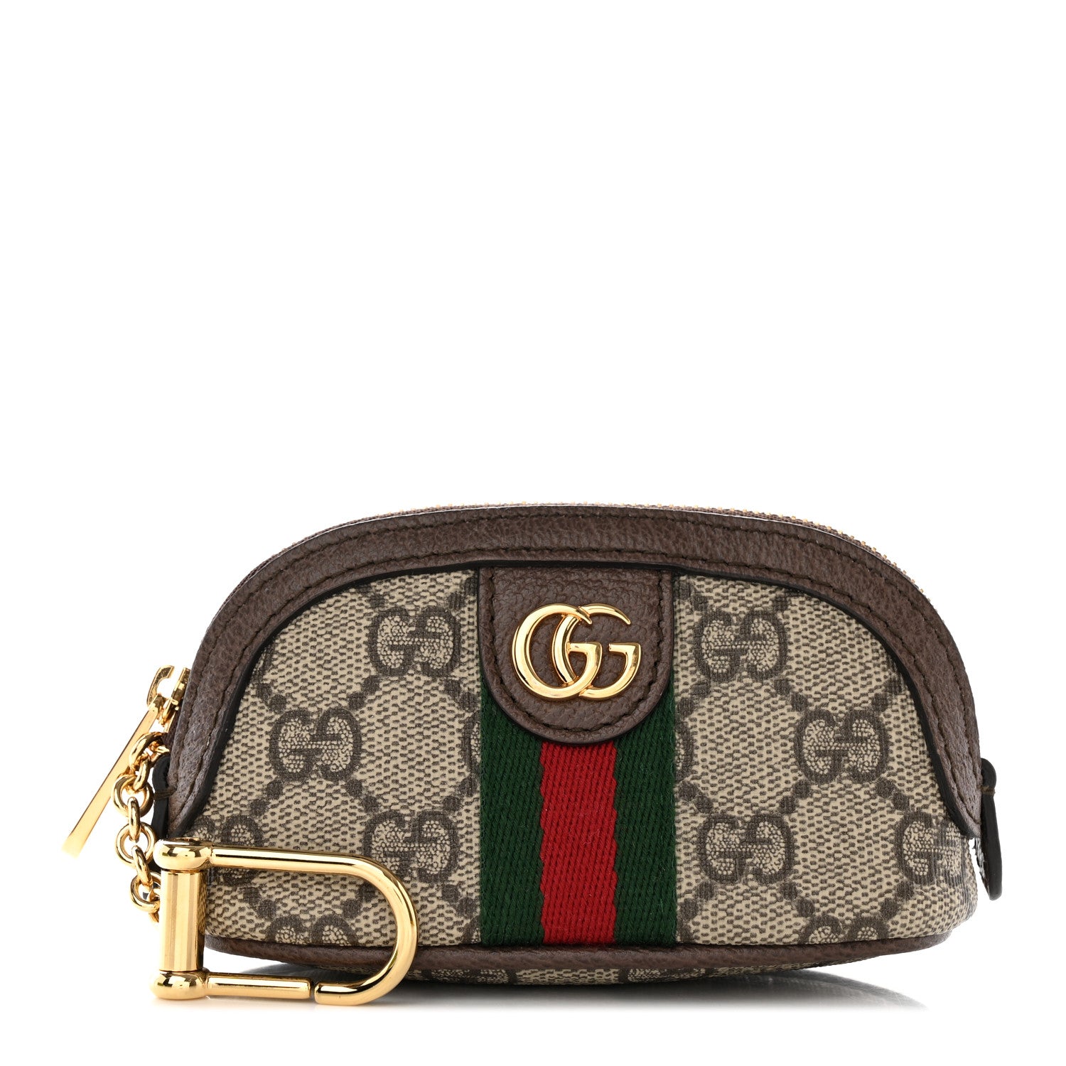 Gucci GG Supreme Monogram Web Ophidia Dome Key Pouch Beige New Acero 1 of 11