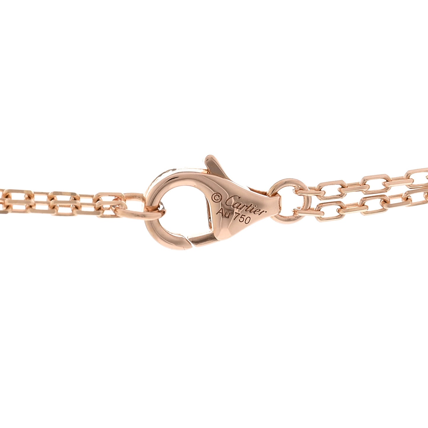 18K Pink Gold 2 Diamond LOVE Necklace