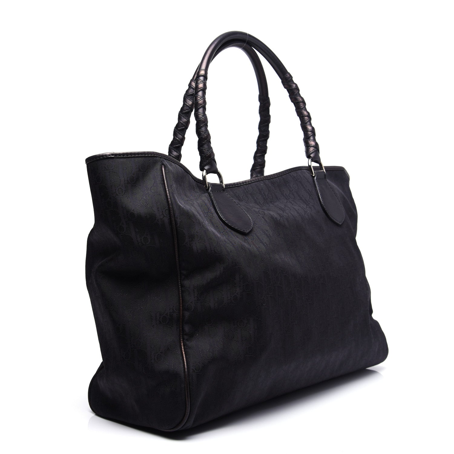Christian Dior Nylon Monogram Lovely Shopping Tote Black 3 of 13