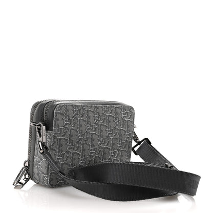 Christian Dior Oblique Zipped Pouch With Strap Pouch Grey 3 of 9