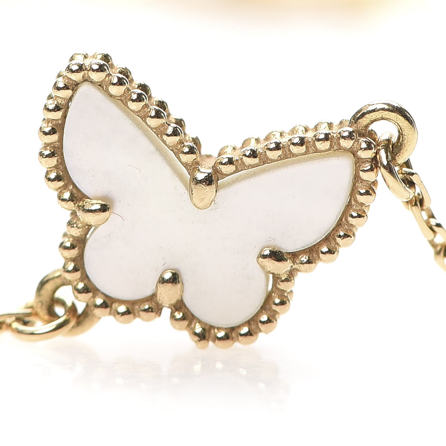 18K Yellow Gold Mother of Pearl Sweet Alhambra Butterfly Bracelet