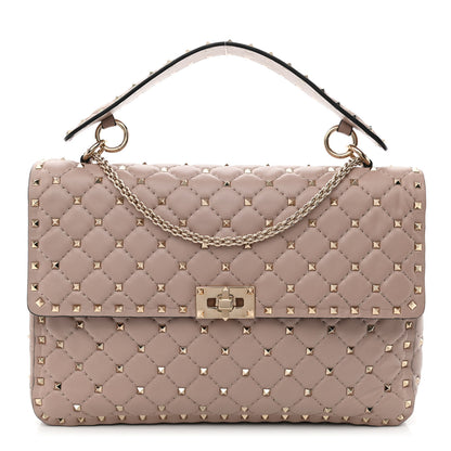 Valentino Garavani Nappa Large Rockstud Spike Shoulder Bag Poudre 1 of 11