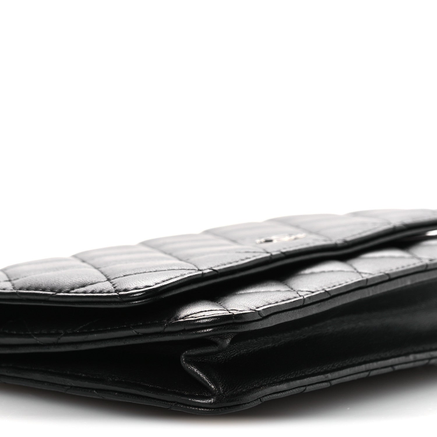 Chanel Lambskin Quilted Wallet On Chain WOC Black 10 of 11