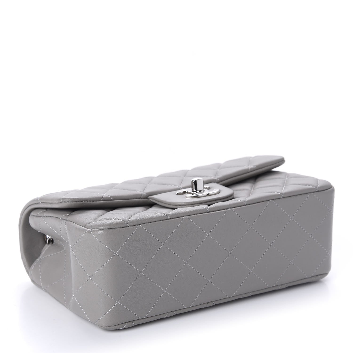 Chanel Lambskin Quilted Mini Rectangular Flap Grey 4 of 10