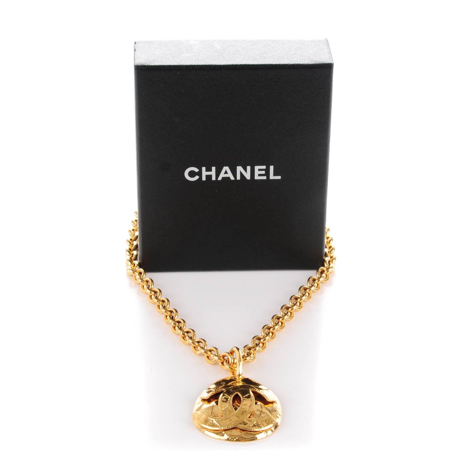 Chanel CC Pendant Necklace Gold 5 of 5