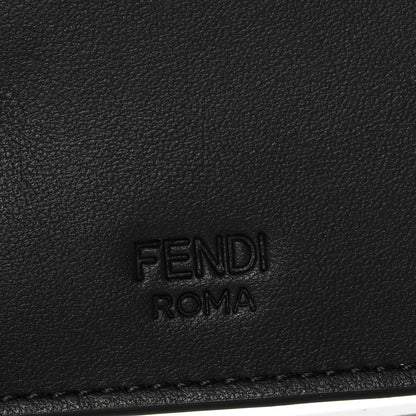 Fendi Vitello Century Face No Words Bi-Fold Wallet Black Blue 4 of 7