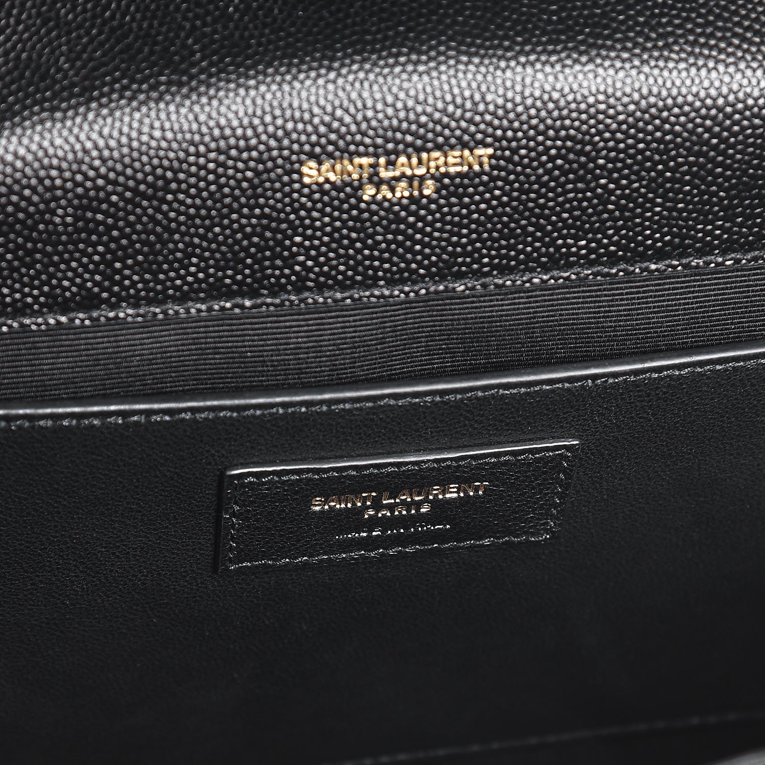 Saint Laurent Grain De Poudre Matelasse Chevron Medium Monogram Satchel Black 6 of 9