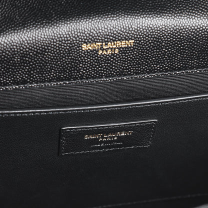 Saint Laurent Grain De Poudre Matelasse Chevron Medium Monogram Satchel Black 6 of 9