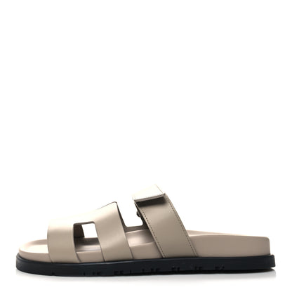 Hermes Calfskin Womens Chypre Sandals 39 Beige Mastic 1 of 8