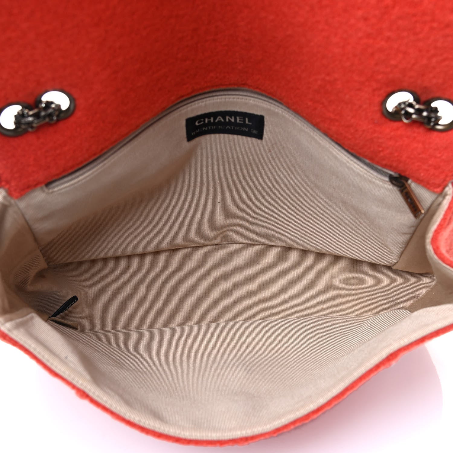 Chanel Wool Patchwork Mademoiselle Jumbo Flap Orange 4 of 4