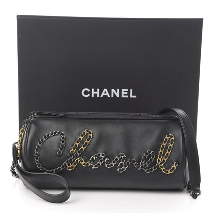Chanel Calfskin Chain 20s Signature Bowling Bag Black 11 of 11