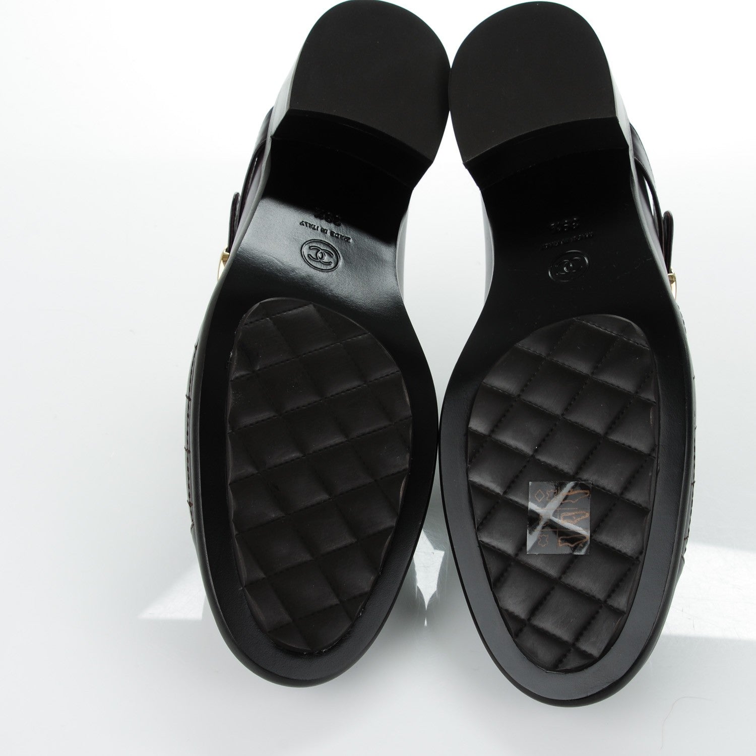 Chanel Calfskin Quilted CC Mules 39.5 Burgundy Brown 5 of 9