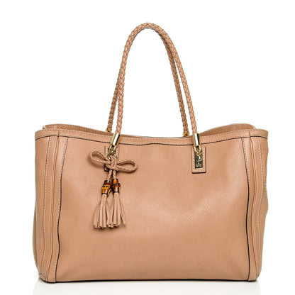 Gucci Pebbled Calfskin Medium Bella Tote Winter Rose 1 of 8
