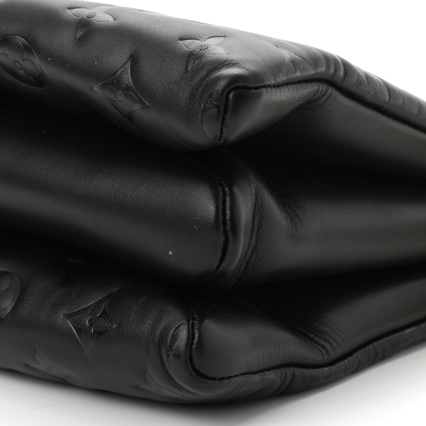 Lambskin Embossed Monogram Coussin PM Black