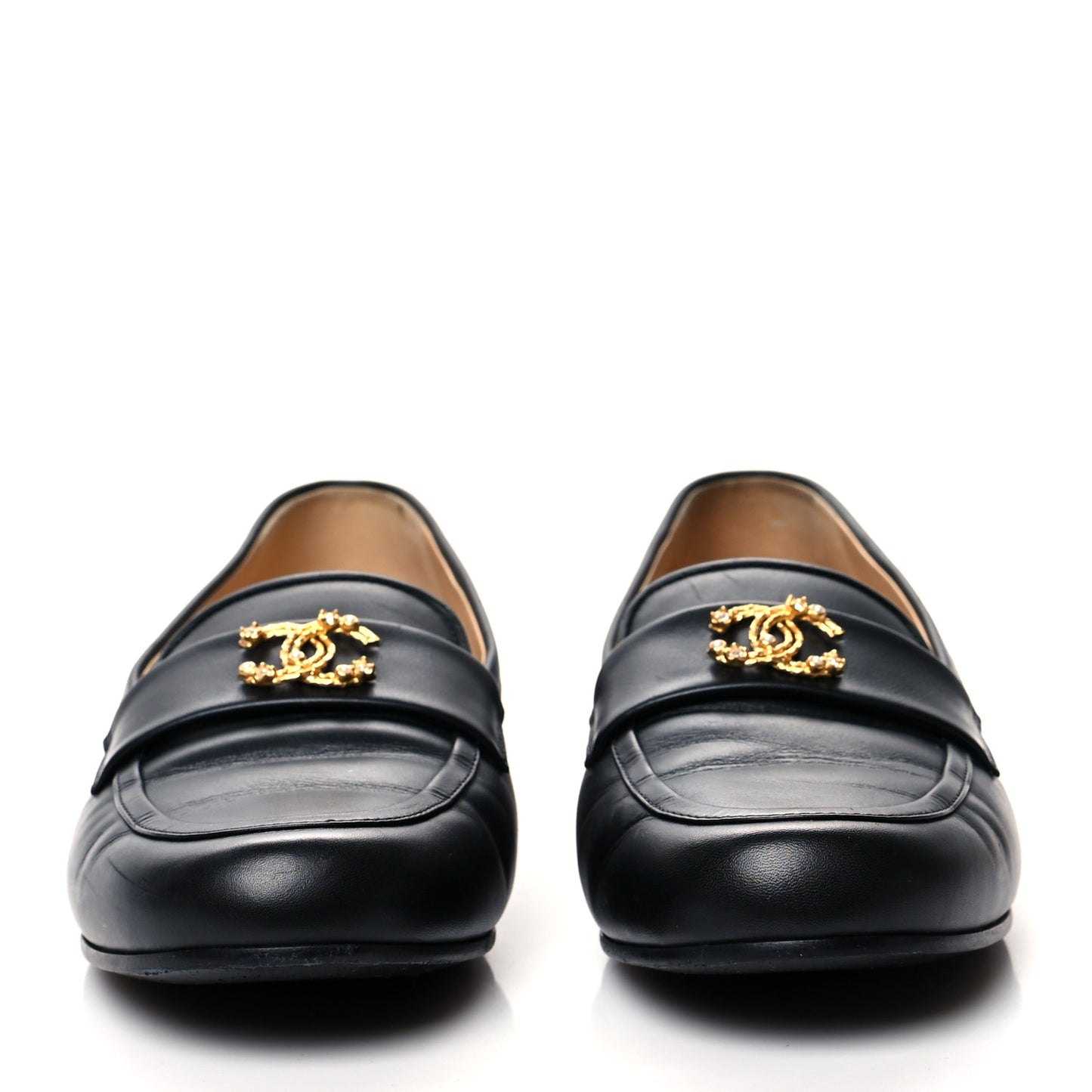 Calfskin CC Mocassin Loafers 40 Black