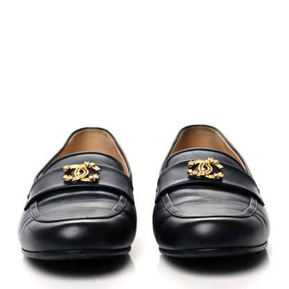 Chanel Calfskin CC Mocassin Loafers 40 Black 2 of 11