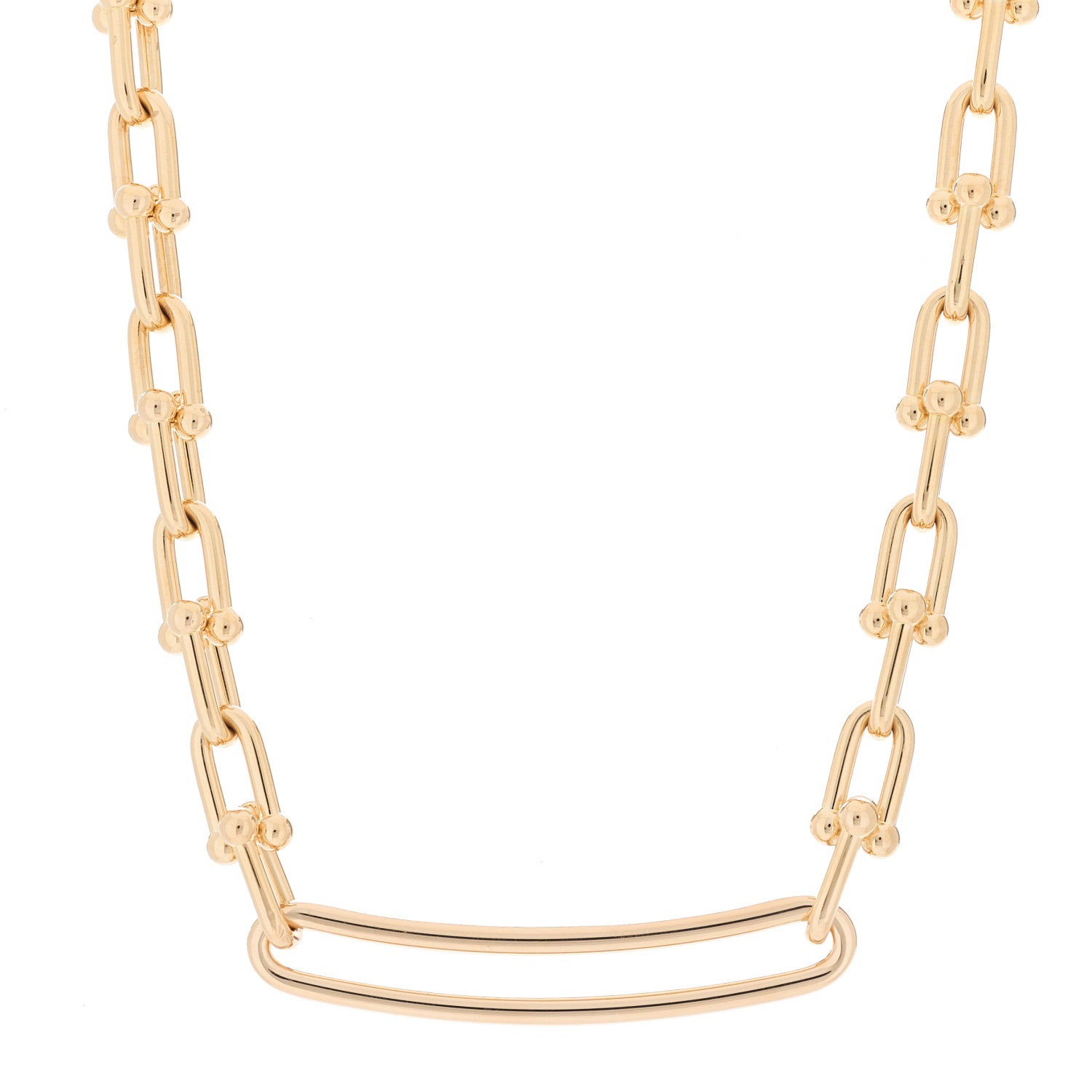 Tiffany 18K Rose Gold HardWear Elongated Link Necklace 1 of 5