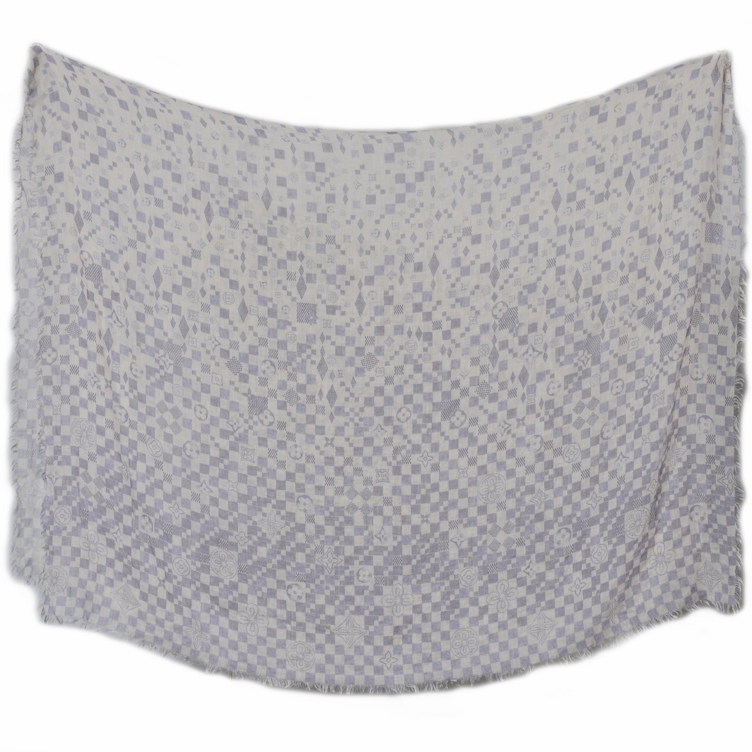 Louis Vuitton Cashmere Silk Damier Azur Stole 2 of 8