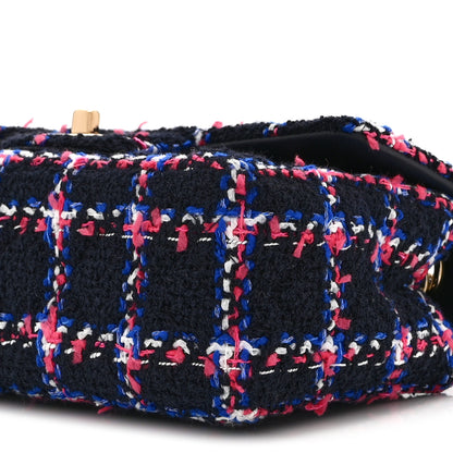 Chanel Tweed Quilted Mini Rectangular Flap Navy Red Blue White 10 of 10