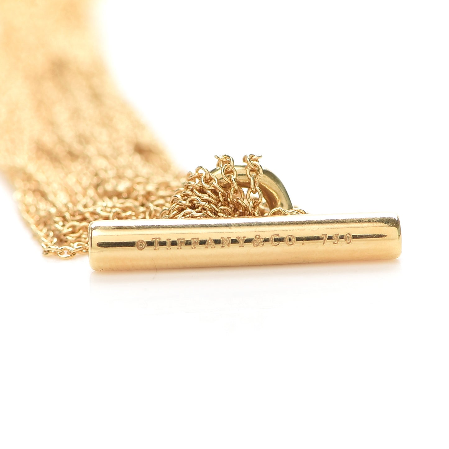 18K Yellow Gold Multi Chain Heart Bracelet