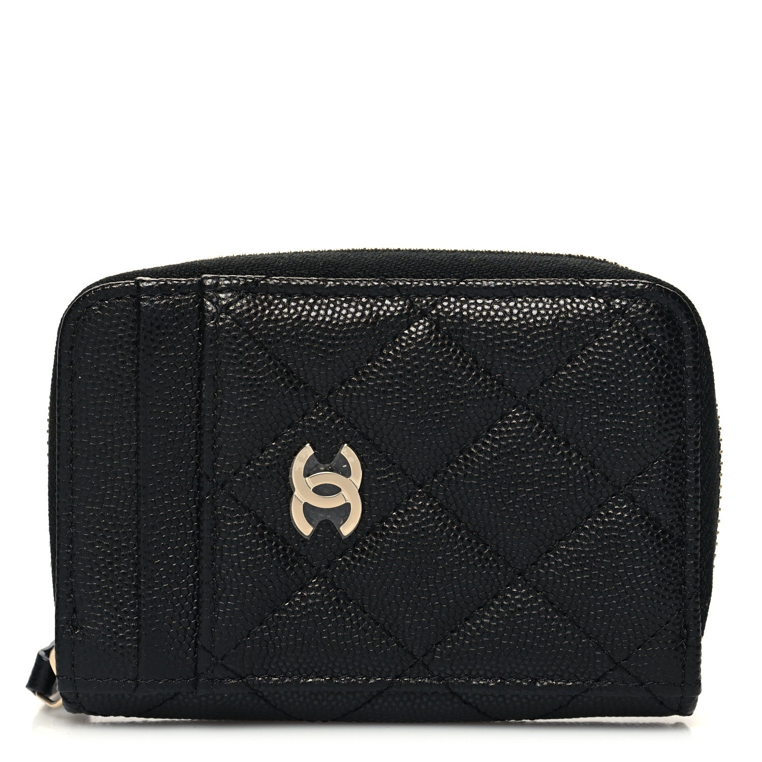 Chanel Caviar Quilted Zip Card Holder Black 1 of 8