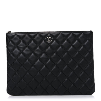 Chanel Lambskin Quilted Medium Cosmetic Case Black 1 of 7