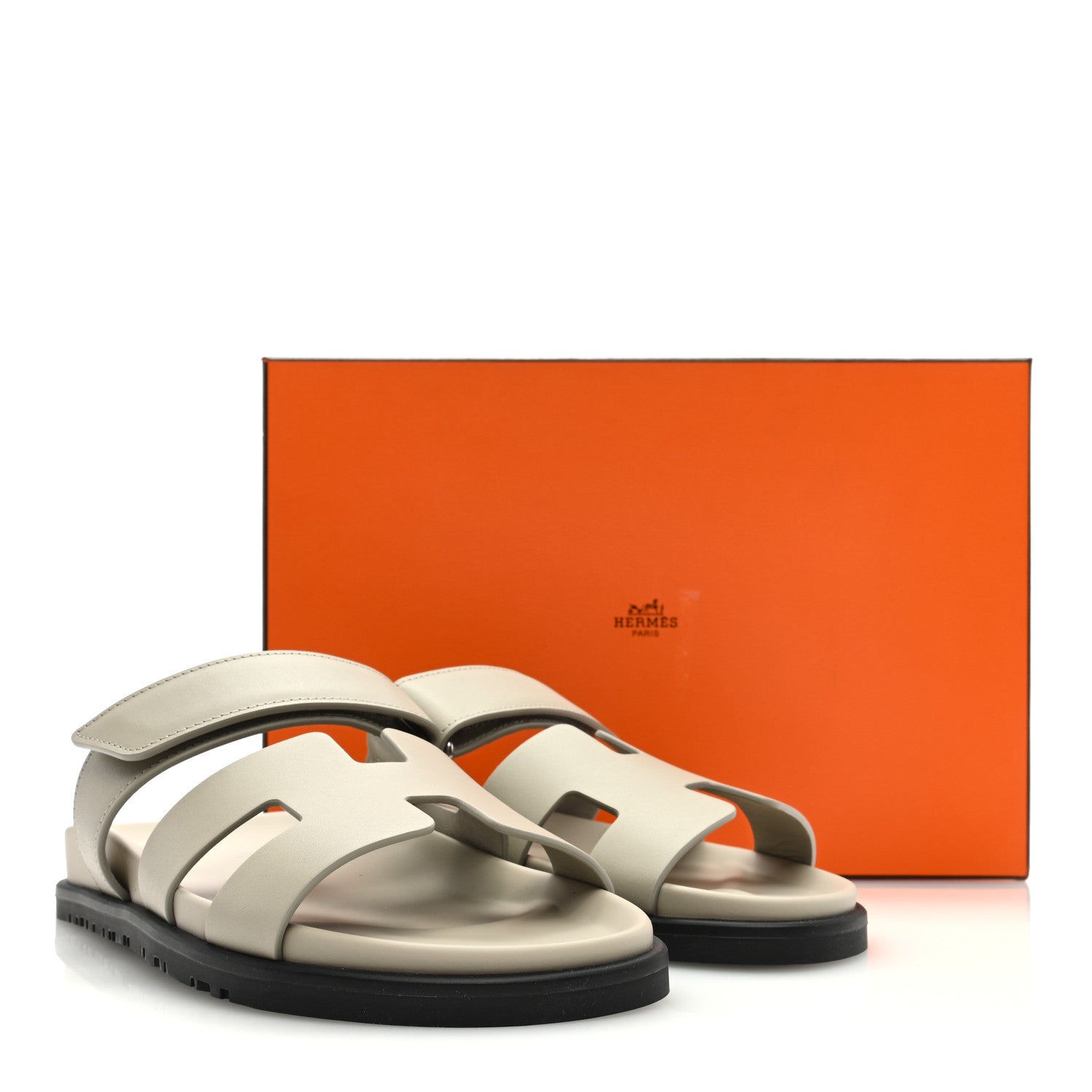 Hermes Calfskin Womens Chypre Sandals 38 Beige Esquisse 8 of 8