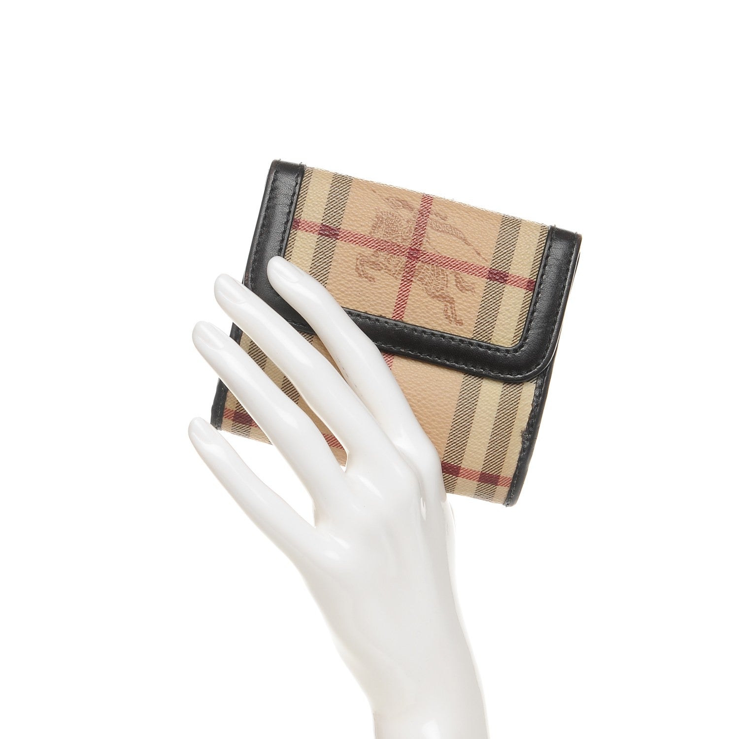 Burberry Haymarket Check Compact Wallet Chocolate 2 of 8