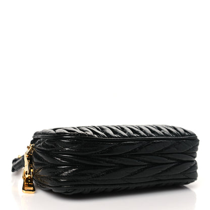 Miu Miu Vitello Lux Matelasse Double Zip Phone Holder Black 4 of 14