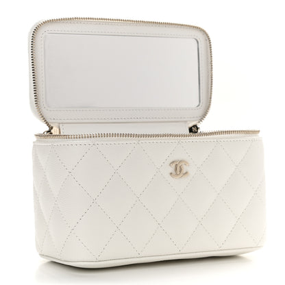 Chanel Caviar Quilted Small Vanity Case With Chain White 11 of 12