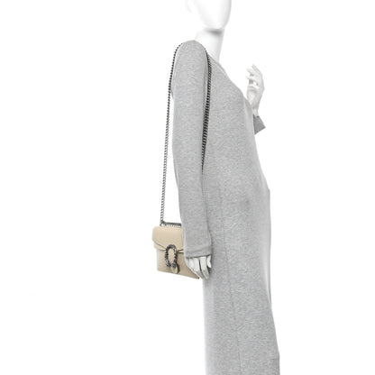 Gucci Textured Calfskin Crystal Mini Dionysus Shoulder Bag Mystic White 2 of 12