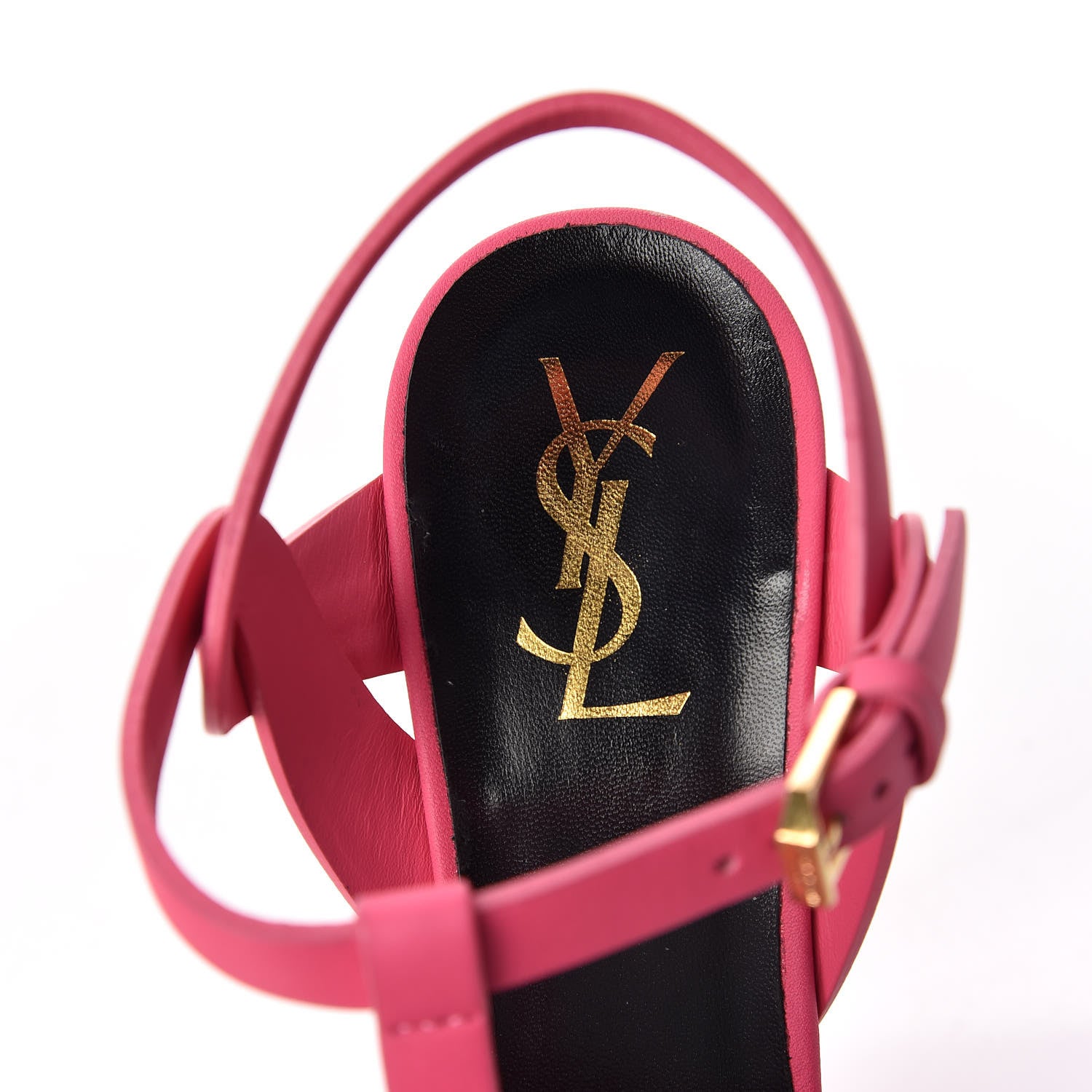 Saint Laurent Grained Calfskin Tribute 105 Platform Sandals 38 Rose Clair 9 of 17