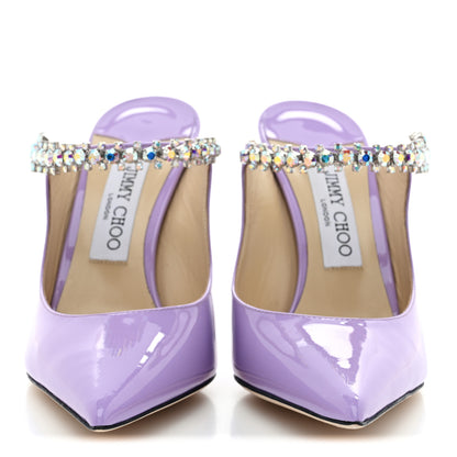 Jimmy Choo Patent Crystal Bing 100 Pumps 38.5 Wisteria 3 of 8