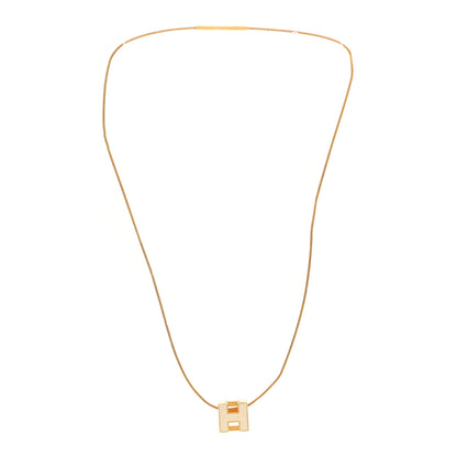Hermes Gold Lacquered Cage d'H Necklace White 3 of 6
